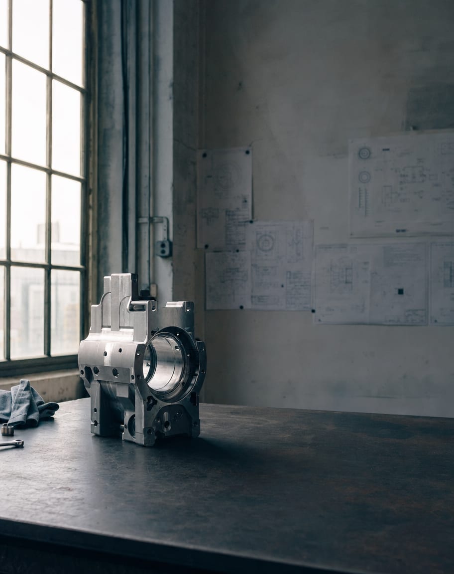 A manufacturing product shown as polished marketing content beside its technical reference.