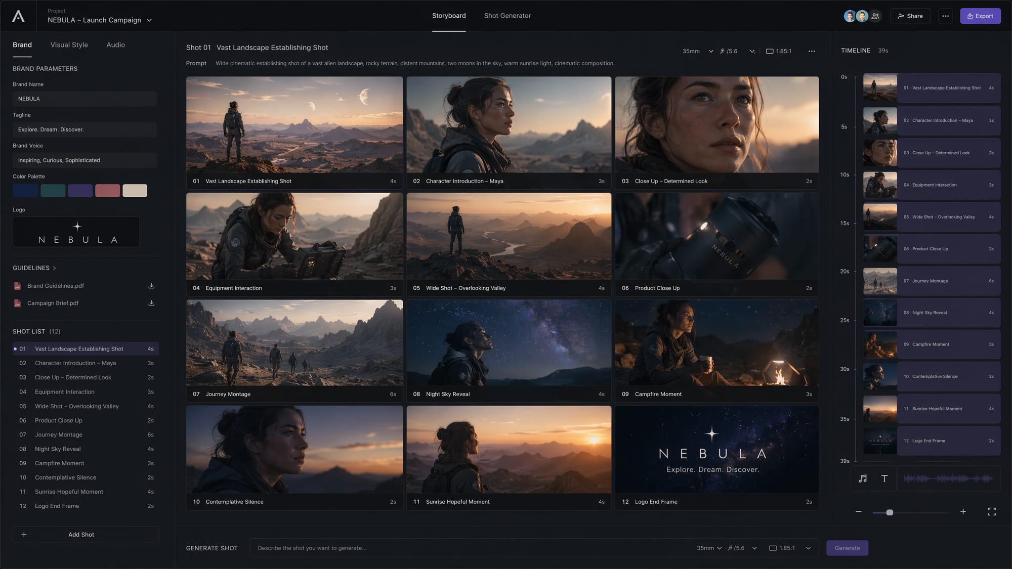 A documentary-style frame of a video edit suite with a master TVC paused on the monitor and short-form cuts arranged in the timeline panel, warm window light, real-photography grade.