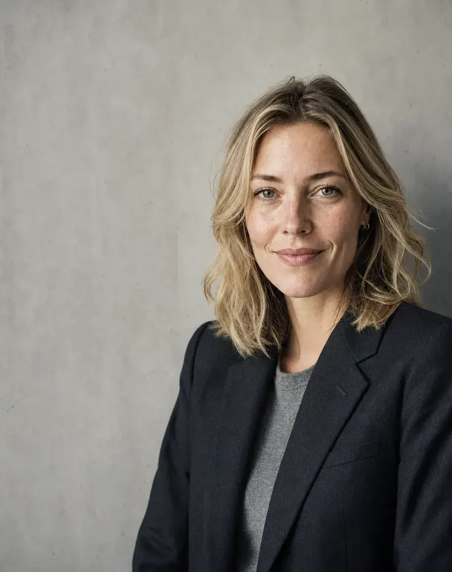 Editorial studio portrait of Nina Hoffmann, Brand Creative at hubStudio.