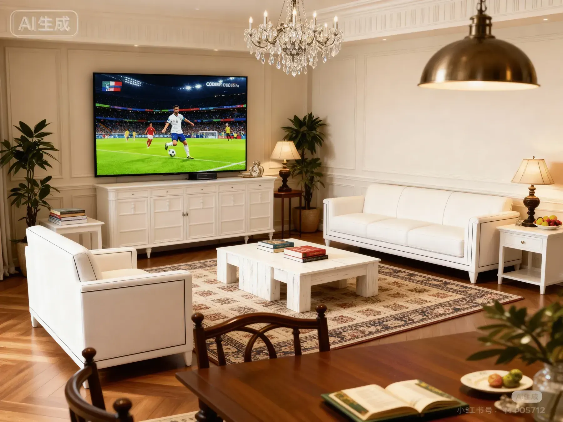 A HiSense television staged in a contemporary living room, lit for a North American retail audience.