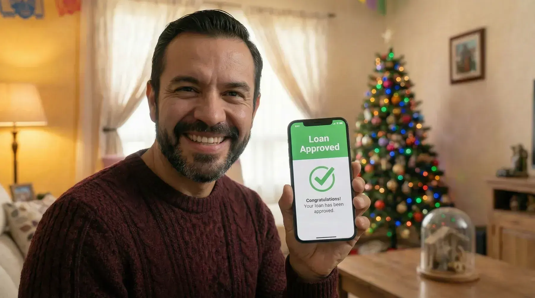 A frame from the Mexicash micro-credit video campaign showing a confident everyday subject in warm directional light.
